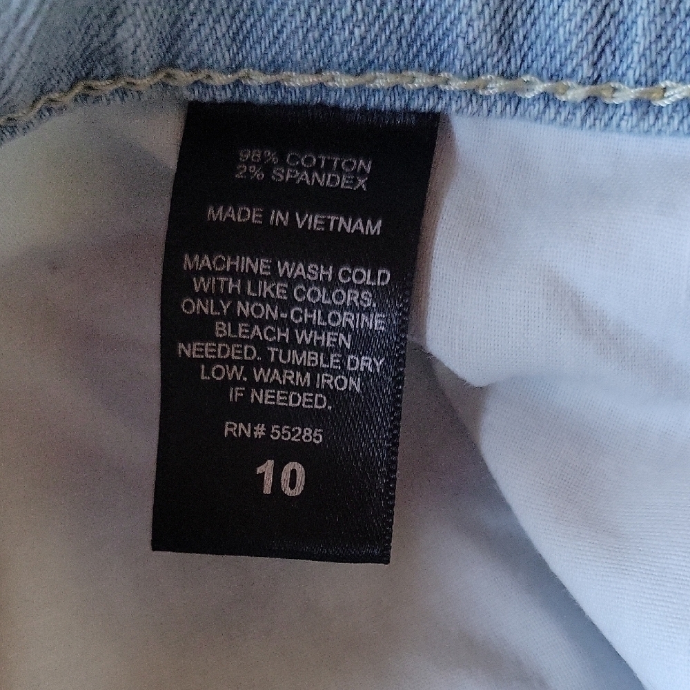 EXPRESS Denim Distressed Mini Skirt Size 10 - Picture 6 of 7